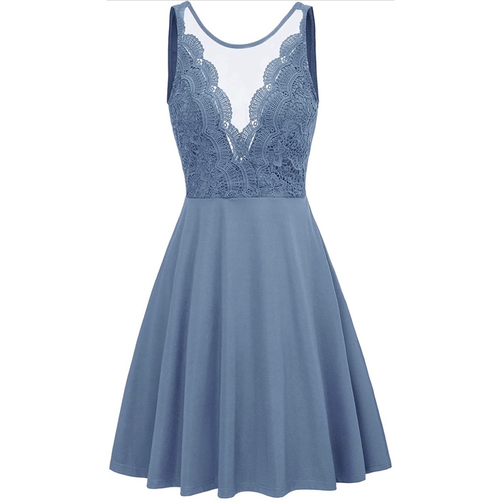 Womens blue sleeveless dress